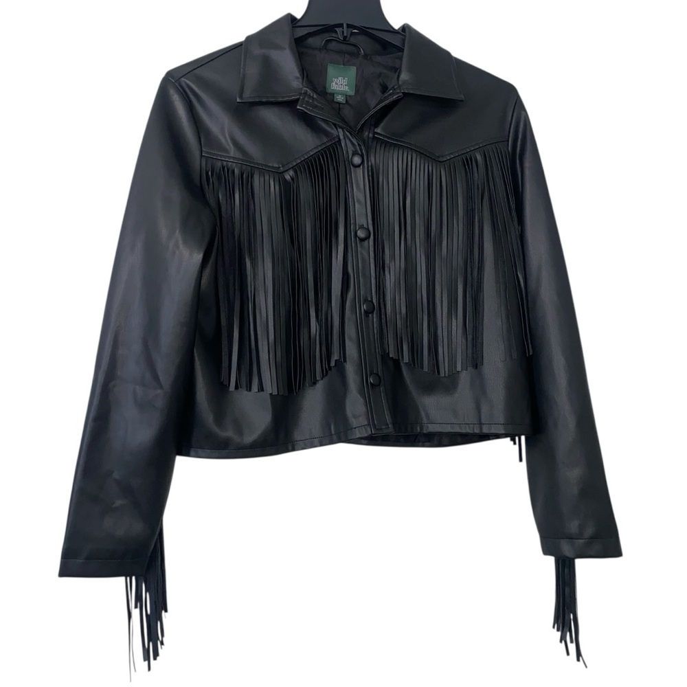 Wild Fable Fringe Black Faux Leather Jacket Size XL
Western Boho Cowgirl Country - Picture 5 of 16